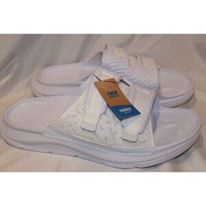 HOKA Men's Ora Luxe Recovery Slide Sandal Esther Lt Gray NWT SZ 14